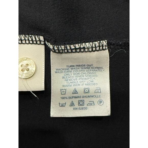 Lot of 2 Lands' End Supima Cotton Long Sleeve Polo Men’s Size Large Black White - Picture 8 of 11